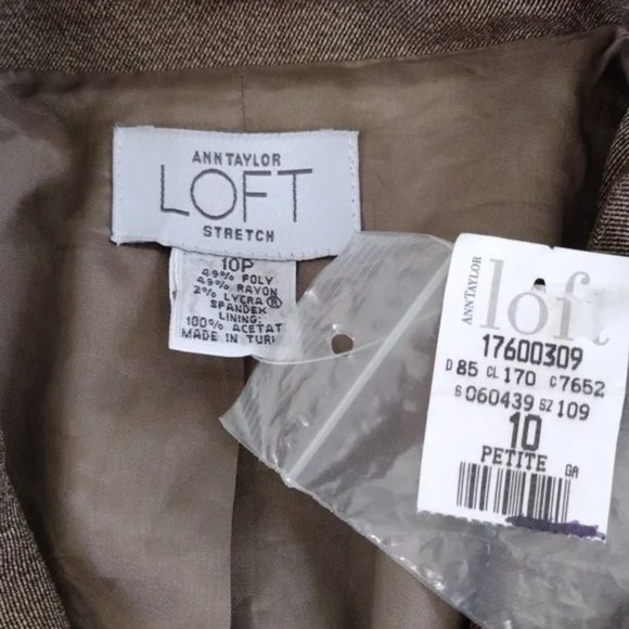Ann Taylor Loft Jacket Light Brown Faux Leather Trim Size 10P NWT - Picture 3 of 7